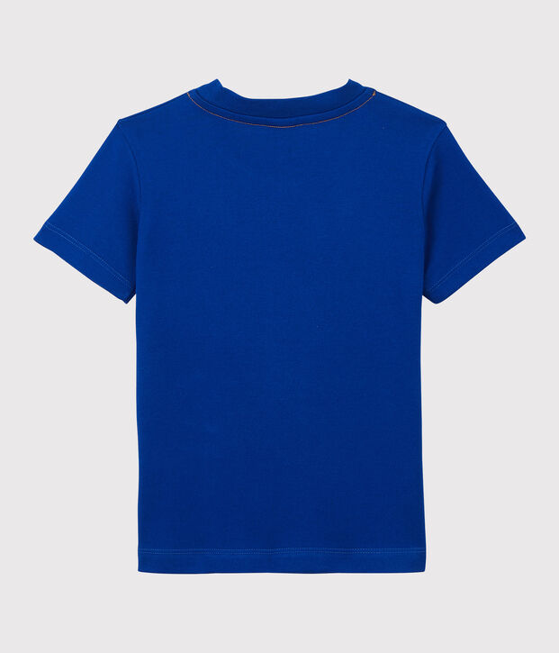 Camiseta de manga corta de punto de ni&ntilde;o azul