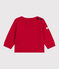 Jersey marinero liso de lana y algodón para bebé rojo POMPEI