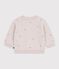Jersey de lana y algod&oacute;n con flores bordadas para beb&eacute; rosa/multicolor