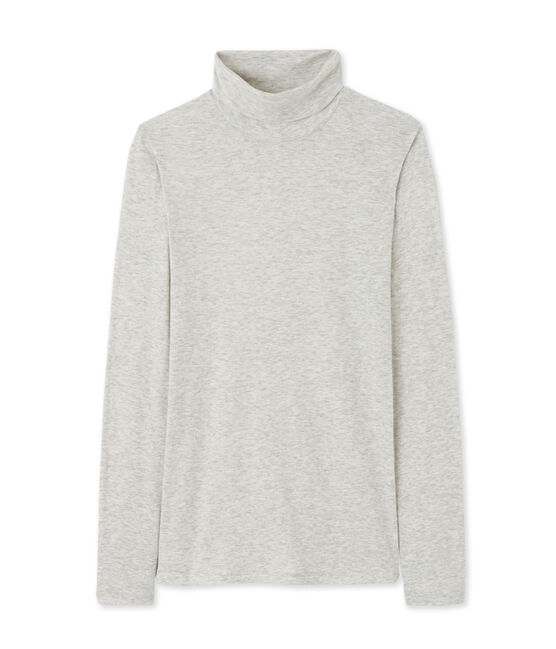 Cuello cisne para mujer en algodón ligero gris BELUGA CHINE