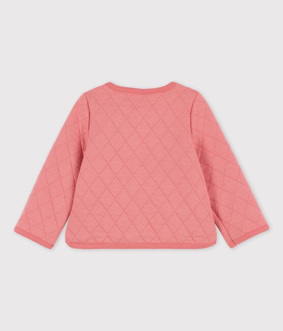 Cárdigan de tejido túbico acolchado de bebé rosa PAPAYE