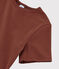 Camiseta de cuello redondo emblemática de algodón de mujer naranja MADRAS