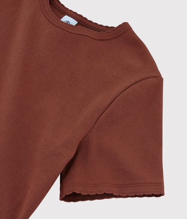 Camiseta de cuello redondo emblem&aacute;tica de algod&oacute;n de mujer naranja