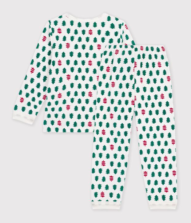 Pijama infantil de terciopelo con estampado blanco/multicolor