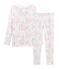 Pijama de corte muy ajustado de punto para niña blanco MARSHMALLOW/blanco MULTICO