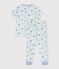 Pijama infantil de algod&oacute;n de manga corta y pierna larga con estampado azul/multicolor