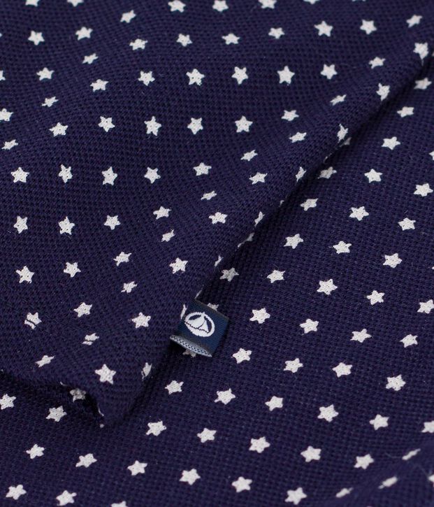 Polo de algod&oacute;n de manga corta con estampado de barcos para beb&eacute; azul/blanco