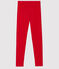 Leggings de punto de elastano de niña rojo TERKUIT