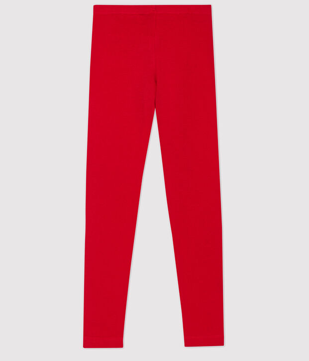 Leggings de punto de elastano de ni&ntilde;a rojo