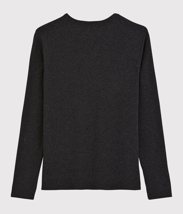 Camiseta ic&oacute;nica con cuello de pico para mujer gris