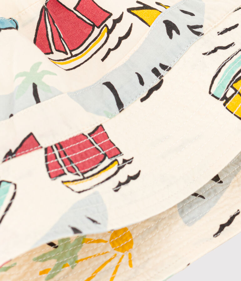 Gorro explorador de popelina para beb&eacute; blanco AVALANCHE/ MULTICO