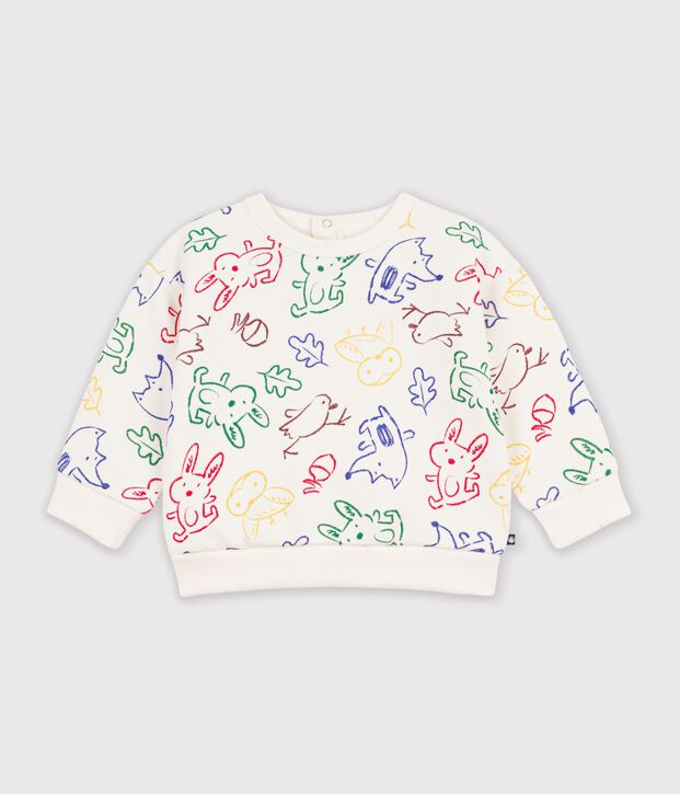 Sudadera de algod&oacute;n con estampado de animal para beb&eacute; crudo/multicolor