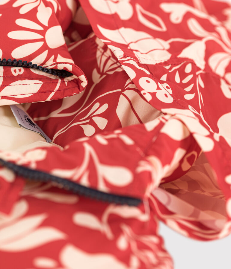 Plum&iacute;fero semilargo estampado de ni&ntilde;a naranja/crudo