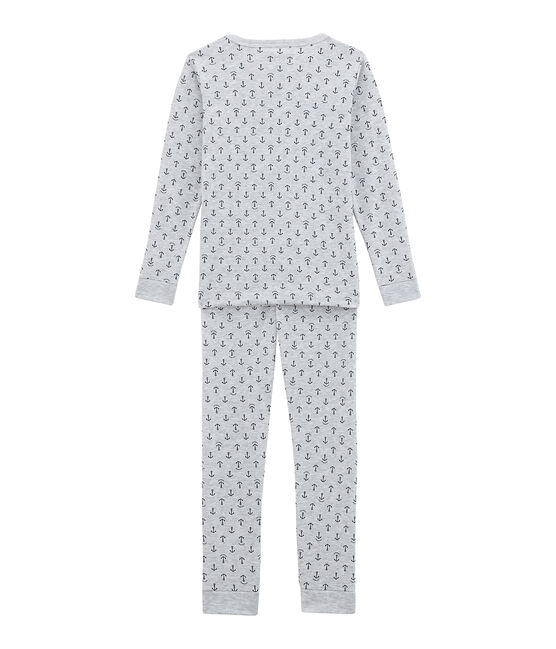 Pijama para niño de corte ajustado gris POUSSIERE/azul MEDIEVAL