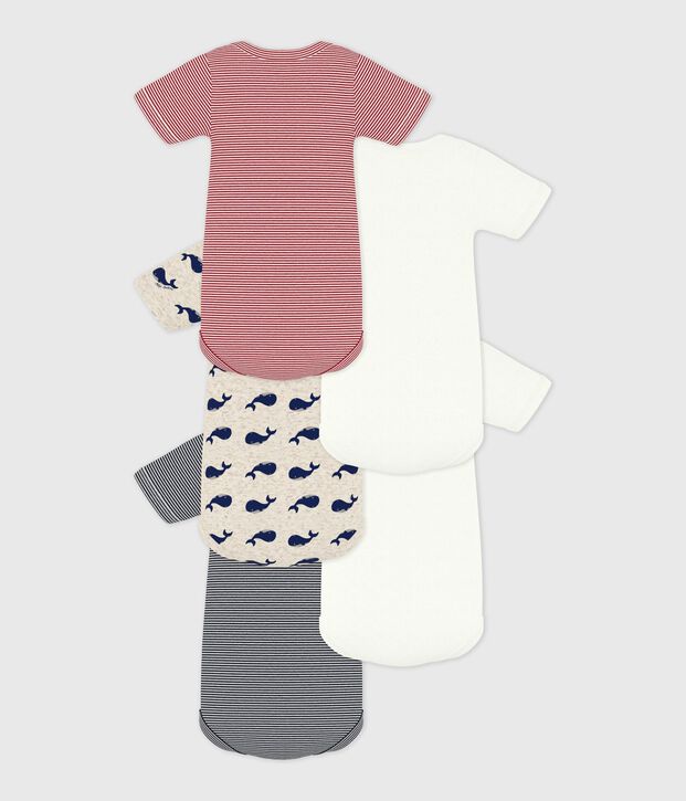 Juego de bodies de algod&oacute;n de manga corta con estampado de ballena para beb&eacute; multicolor