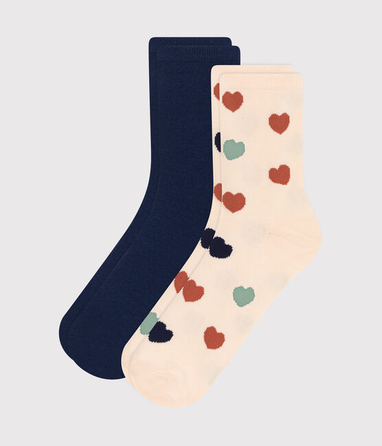 2 pares de calcetines de algodón estampados para mujer variante 1