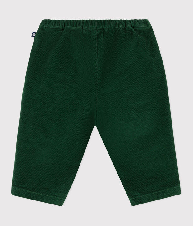 Pantal&oacute;n de pana lisa para beb&eacute; verde