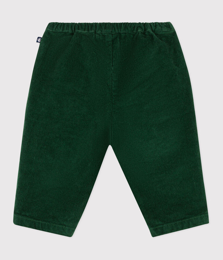 Pantal&oacute;n de pana lisa para beb&eacute; verde