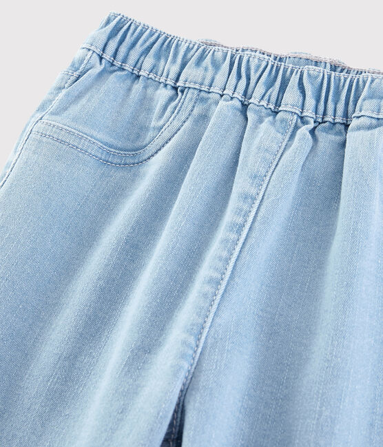 Pantalón slim de felpa vaquero de niña azul DENIM TRES CLAIR NÂ°5