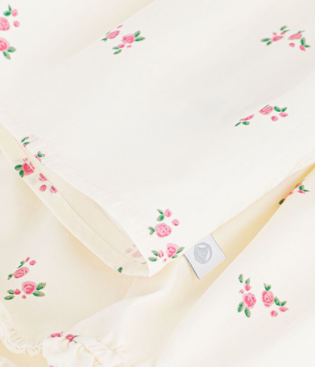 Conjunto de 2 piezas de algod&oacute;n con blusa y pololo estampados de flores para beb&eacute; crudo/multicolor