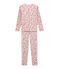 Piajama para niña corte ajustado rosa JOLI/blanco MULTICO