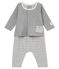 Pelele largo vichy para bebé niño gris SUBWAY/blanco MARSHMALLOW
