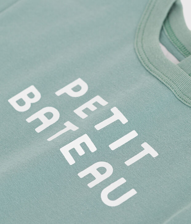 Camiseta lisa de manga corta de algod&oacute;n para beb&eacute; verde