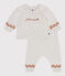 Conjunto de 2 piezas de punto tricotado con estampado "P'tit Cœur" para bebé beige MONTELIMAR/blanco MULTICO