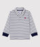 Polo de algodón de bebé. blanco MARSHMALLOW/azul SMOKING