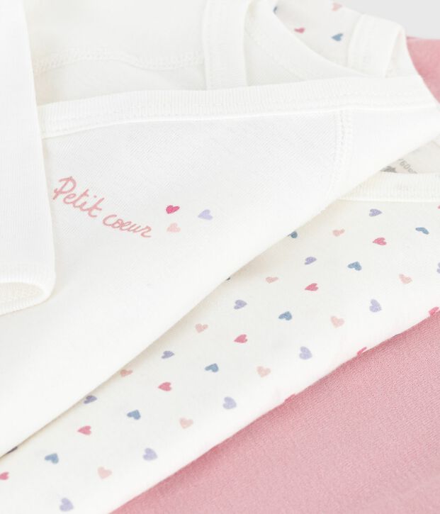 Juego de bodies cruzados y estampados de manga larga de algod&oacute;n para beb&eacute; multicolor