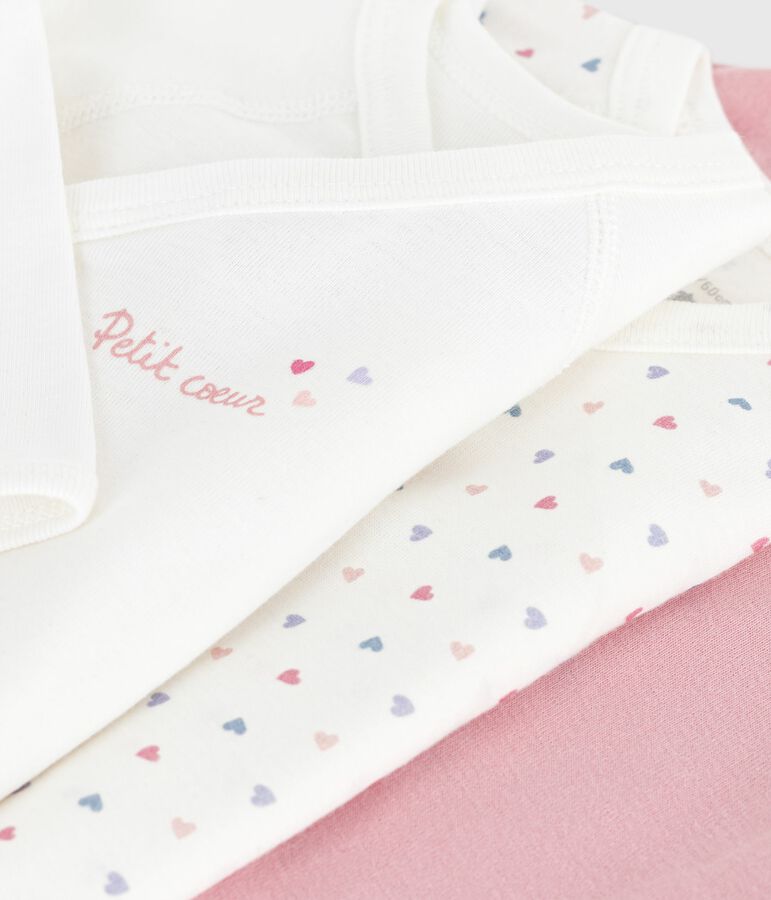 Juego de bodies cruzados y estampados de manga larga de algod&oacute;n para beb&eacute; multicolor