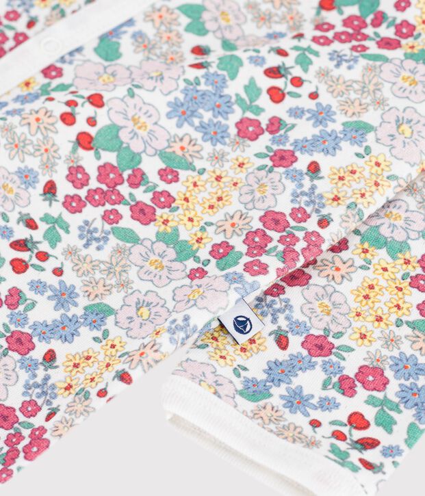 Pijama de t&uacute;bico con estampado de flores para beb&eacute; blanco/multicolor