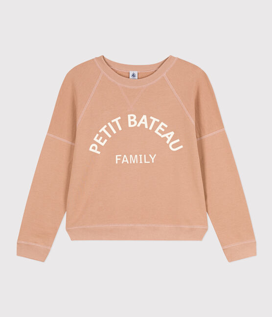 Sudadera de algodón para mujer beige VINTAGE