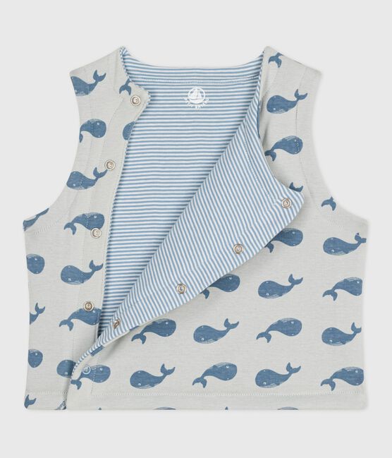 Chaleco reversible de algodón con estampado de ballenas para bebé CO2/ ADRIATIC