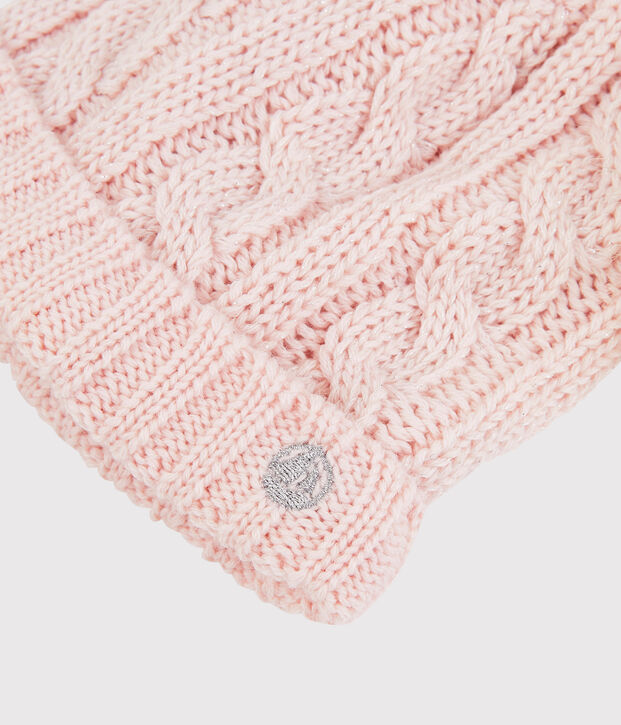 Gorro para ni&ntilde;a rosa/gris