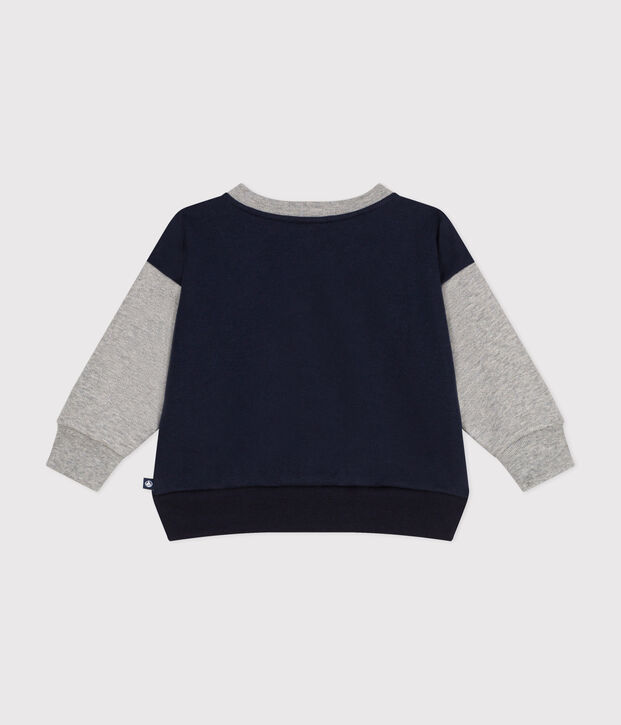 Chaqueta teddy de felpa para beb&eacute; azul/gris