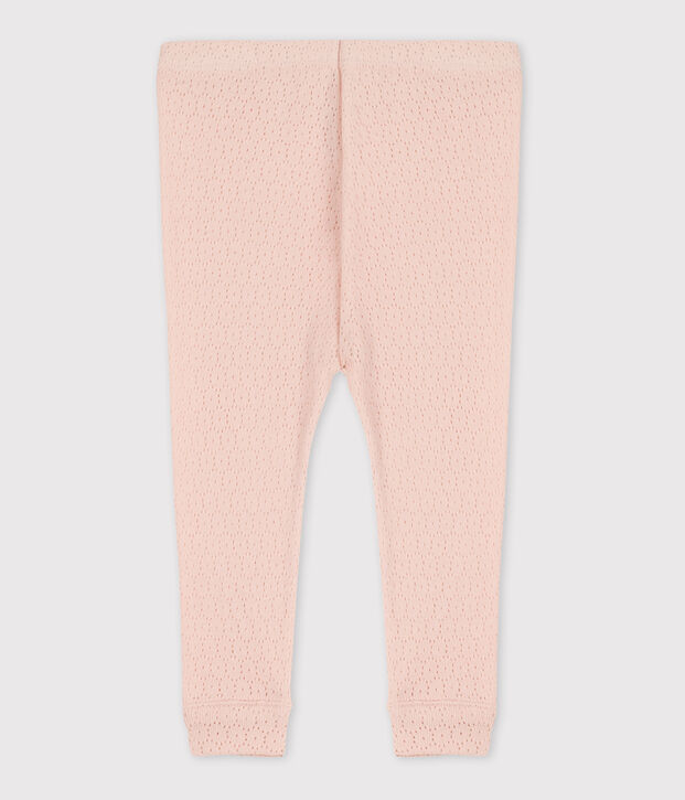 Leggings de algod&oacute;n calado para beb&eacute; rosa