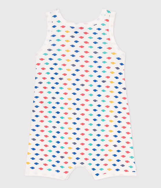 Mono corto de algodón con animales marinos para bebé blanco MARSHMALLOW/blanco MULTICO