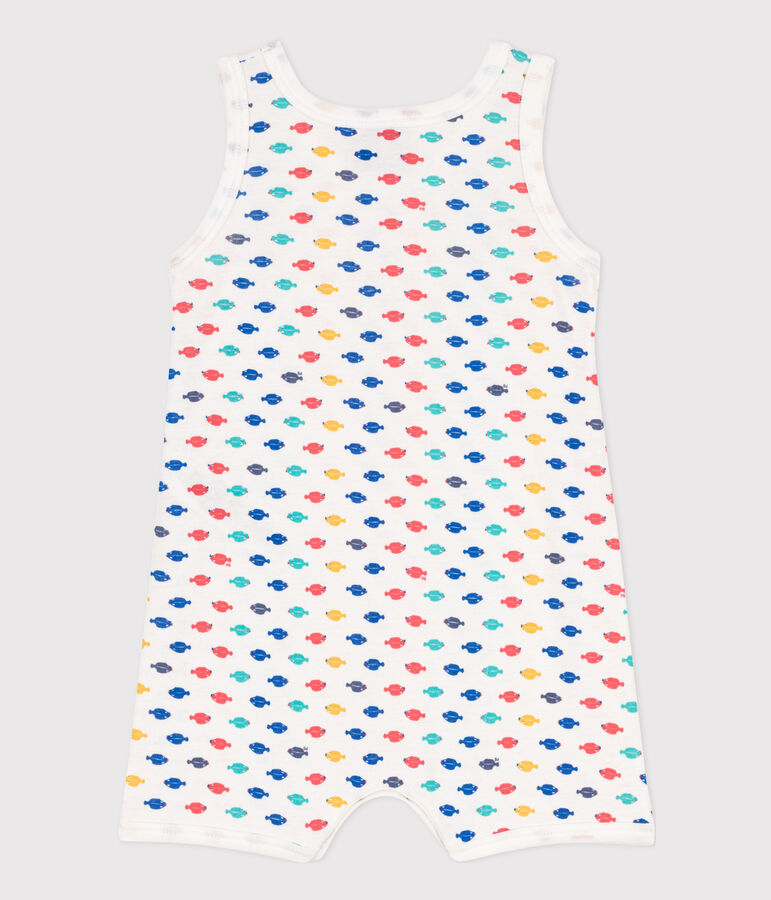 Mono corto de algod&oacute;n con animales marinos para beb&eacute; blanco/multicolor