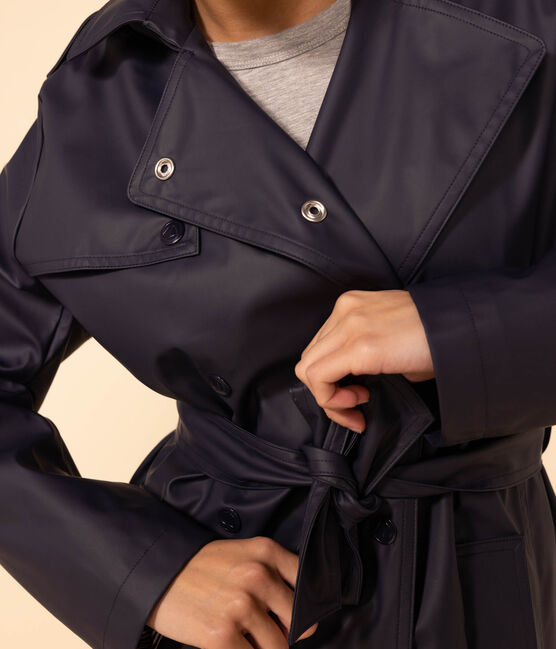 Gabardina con capucha para mujer azul SMOKING