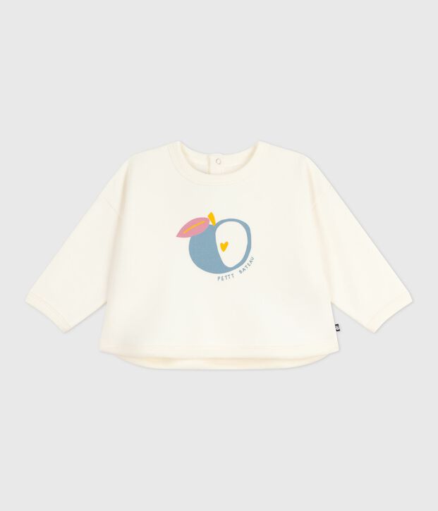 Sudadera de beb&eacute; en algod&oacute;n suave y c&aacute;lido. MILK