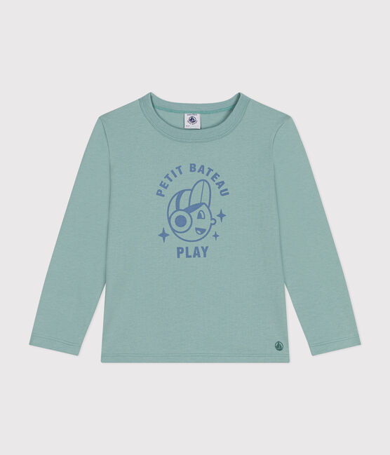 Camiseta de manga larga de punto fino para niño verde PAUL