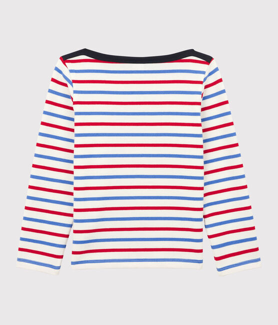 Marinera de algodón de niña / niño blanco MARSHMALLOW/rojo BRASIER/azul PEPS