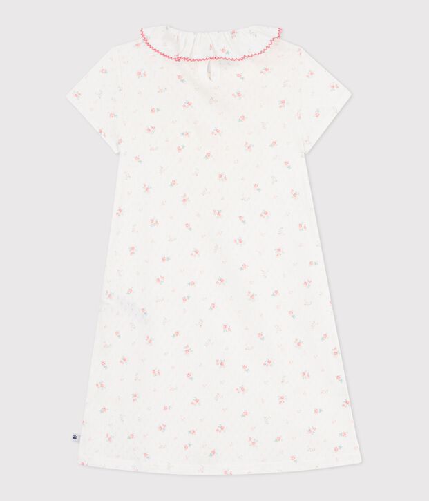 Camis&oacute;n infantil de algod&oacute;n calado con estampado de flores blanco/multicolor