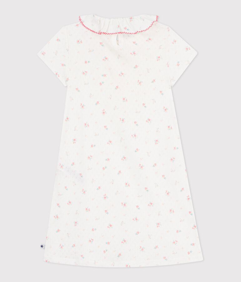 Camis&oacute;n infantil de algod&oacute;n calado con estampado de flores blanco/multicolor