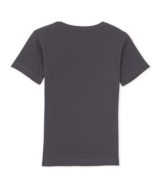 Camiseta de niño con cuello en pico y un motivo estampado gris Maki