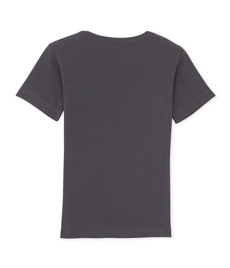 Camiseta de ni&ntilde;o con cuello en pico y un motivo estampado gris Maki