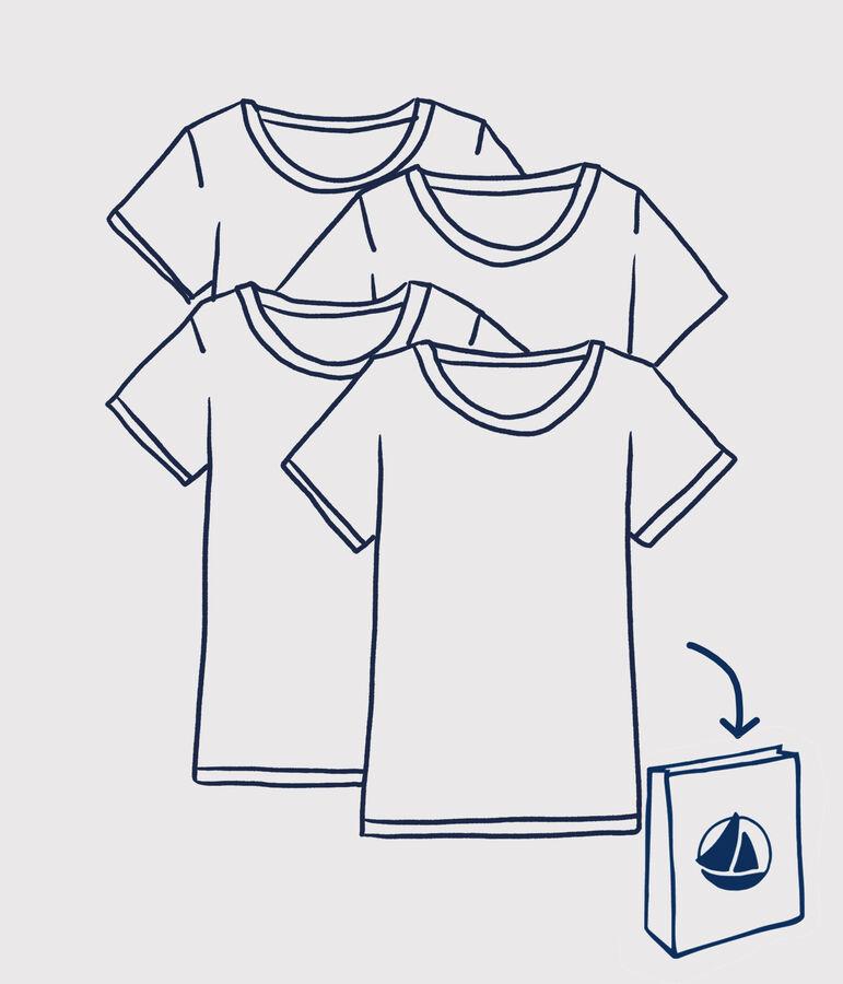 Bolsita sorpresa de 4 camisetas de manga corta para ni&ntilde; multicolor