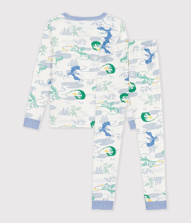 Pijama infantil muy ajustado de algod&oacute;n con estampado blanco/multicolor