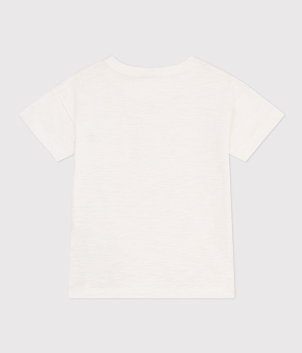 Camiseta de punto flameado para ni&ntilde;o blanco